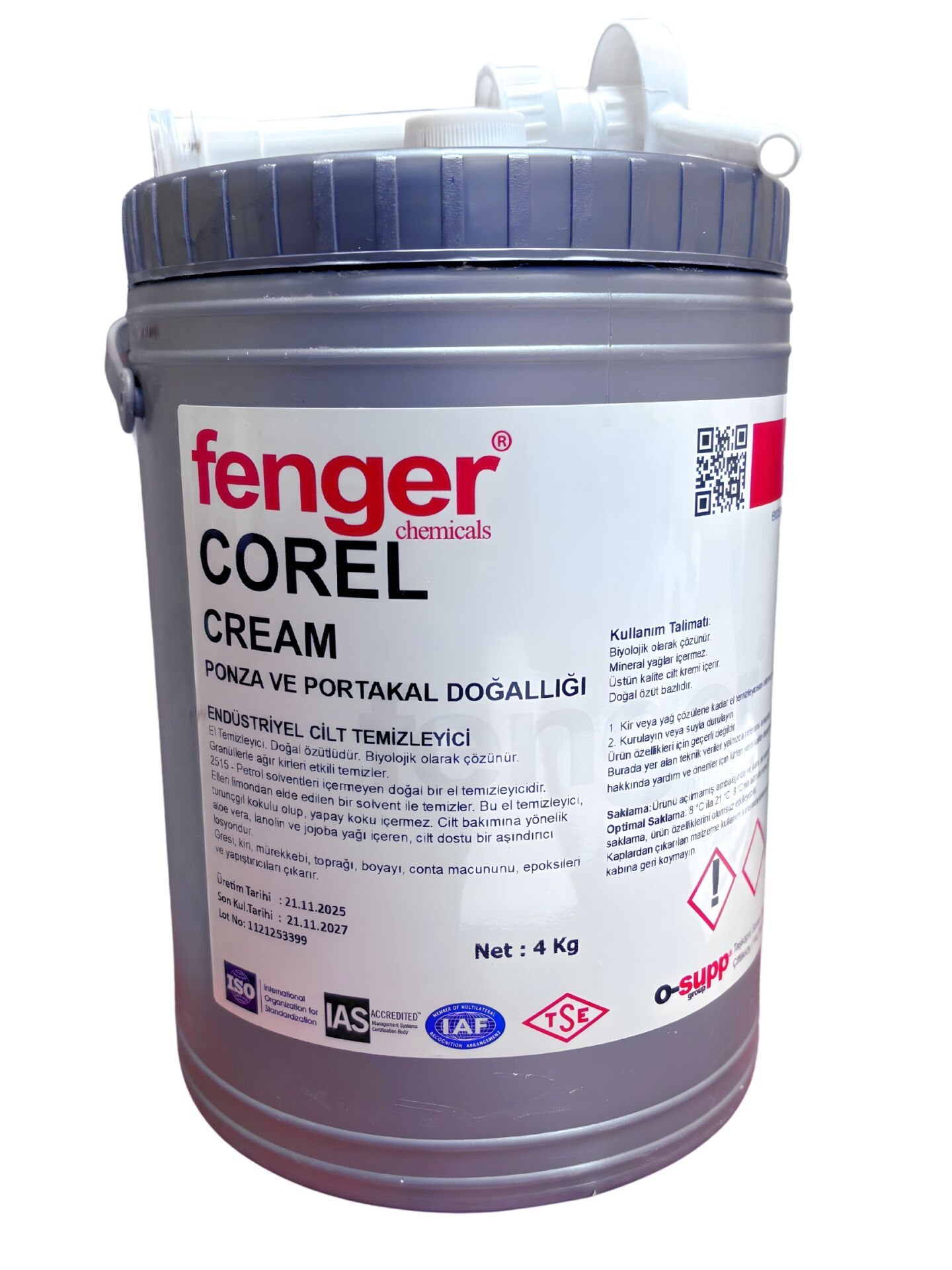 Corel Cream Ponzalı Endüstriyel Cilt Temizleyici Krem