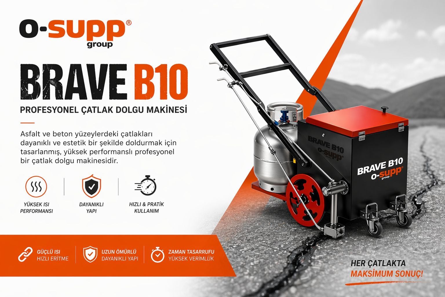 OSUPP BRAVE B10 YOL ÇATLAK DOLGU MAKİNESİ